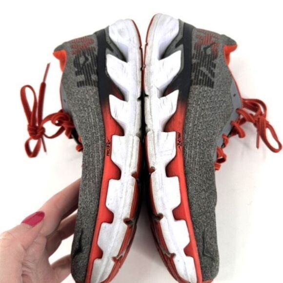 Hoka One One Elevon Women's Lightweight Lace Up Running Shoes Gray Orange Size 9 - Picture 3 of 12
